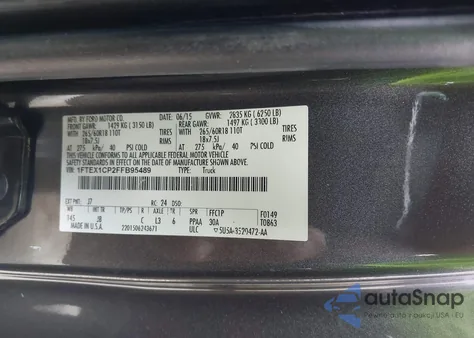 2015 Ford F-150 Xlt from USA, damaged, VIN 1FTEX1CP2FFB95489